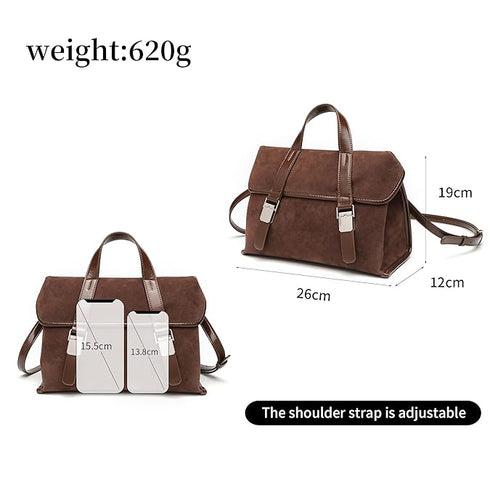 GELANNI – Shoulder Bag for Women & Girls, Premium PU Handbag with Bottom Rivet, Comes with Adjustable & Detachable Strap, An Ideal Gift for Female – Dark Brown